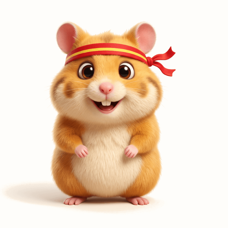 Runster's mascot: a hamster wearing a red and yellow headband